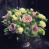 Wedding flowers: roses nigella tulips