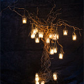 Jens Jakobson Events: branches decorated with tea-lights, picture 16