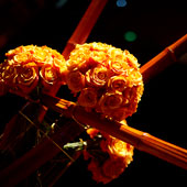 Jens Jakobson Events: orange roses and bamboo